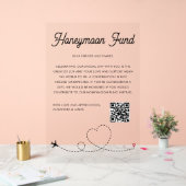 Modern Honeymoon Fund QR Code Goed gedaan Acryl Bord (Huwelijk)