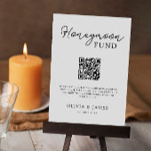 Modern Honeymoon Fund QR Code Sign, bruiloft Kaart