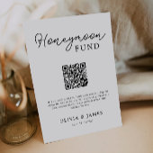 Modern Honeymoon Fund QR Code Sign, bruiloft Kaart