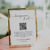 Modern Honeymoon Fund QR Code Sign, bruiloft Kaart