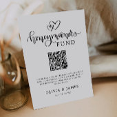 Modern Honeymoon Fund QR Code Sign, bruiloft Kaart