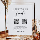 Modern Honeymoon Fund QR Code Trouwbord Poster