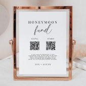 Modern Honeymoon Fund QR Code Trouwbord Poster