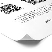 Modern Honeymoon Fund QR Code Trouwbord Poster (Hoek)