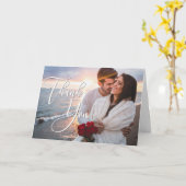 Modern Honeymoon Photo Weddenschap Hartelijk dank Kaart (Gele Bloem)