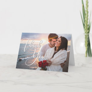 Modern Honeymoon Photo Weddenschap Hartelijk dank Kaart