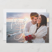 Modern Honeymoon Weddenschap Foto bedankt Kaart (Voorkant)