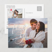 Modern Honeymoon Wedding 2 Foto Dank u Briefkaart (Voorkant / Achterkant)