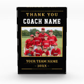 Modern Honkbal Team Dank je Coach Fotoblokken (Voorkant)