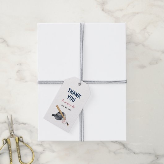 Modern honkbal verjaardagscadeau Label Cadeaulabel (Met Touw)