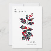 Modern Hope Poster Holly Berry Corporate Christmas Kaart (Voorkant)
