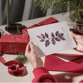 Modern Hope Poster Holly Berry Corporate Christmas Kaart