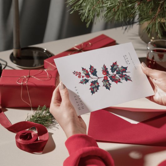 Modern Hope Poster Holly Berry Corporate Christmas Kaart