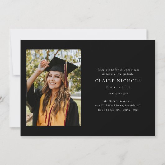 Modern horizontaal foto-Afstuderen Kaart (Achterkant)