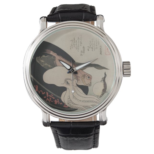 Modern horloge met  Japans Art Afbeelding (Voorkant)
