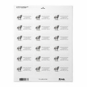 Modern Horse Illustration Equestrian Etiket (Full Sheet)