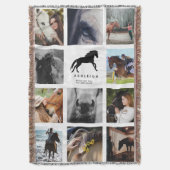 Modern Horse Photo Collage Equestrian Keepomwille Deken (Voorkant Verticaal)