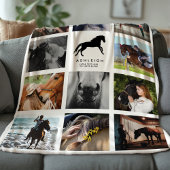 Modern Horse Photo Collage Equestrian Keepomwille Fleece Deken