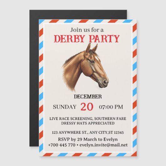 Modern Horse Racing Event Invitation (Voorkant / Achterkant)