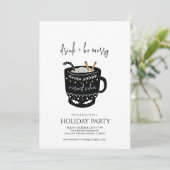 Modern Hot Ccaca Drink en zijn prettige feestdag Kaart (Staand voorkant)