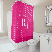 Modern Hot Fuschia Pink Monogrammed