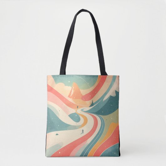 Modern Hot Look at Snow Mountain Paradise Fun Tote Bag (Voorkant)