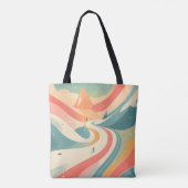 Modern Hot Look at Snow Mountain Paradise Fun Tote Bag (Achterkant)