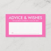 Modern Hot Pink Afstuderen afstudeerfeest voor stu Advieskaart (Voorkant)