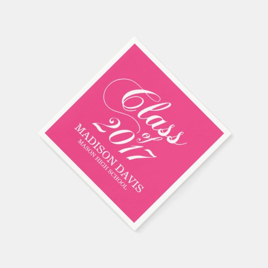 Modern Hot Pink | Afstuderen Napkins Servetten (Hoek)