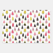 Modern Hot Pink Black Lime Green Kerstfeestdag Inpakpapier Vel (Voorkant)