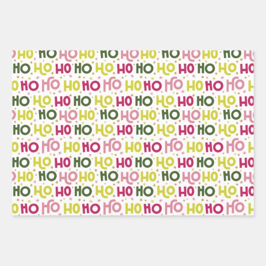 Modern Hot Pink Black Lime Green Kerstfeestdag Inpakpapier Vel (Voorkant 3)