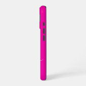 Modern Hot Pink Black Script Monogram iPhone 16 Hoesje (Linkerkant)