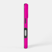 Modern Hot Pink Black Script Monogram iPhone 16 Hoesje (Rechterkant)