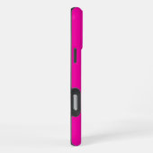 Modern Hot Pink Black Script Monogram iPhone Hoesje (Rechterkant)