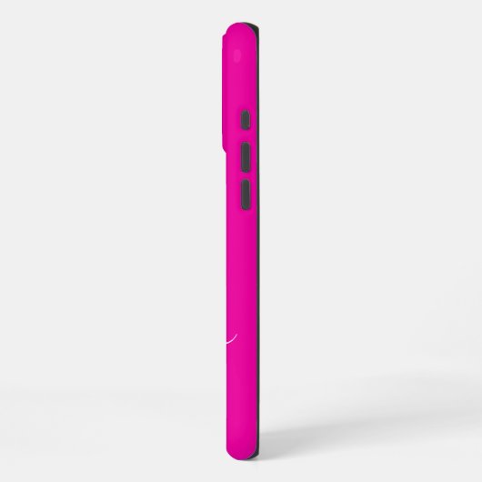Modern Hot Pink Black Script Monogram iPhone Hoesje (Linkerkant)