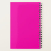 Modern Hot Pink Black Script Monogram Planner (Achterkant)