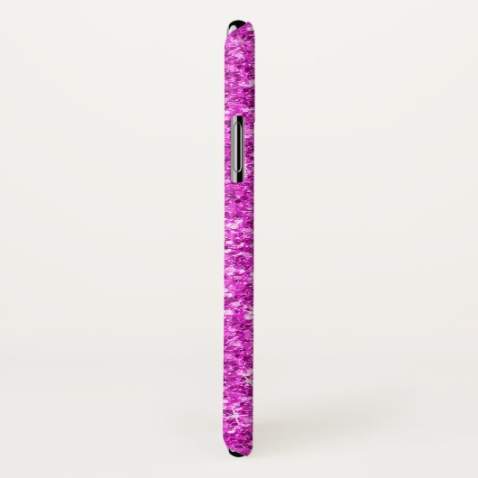 Modern Hot Pink Faux Glitter Monogram Case-Mate iPhone Case (Achterkant / rechts)