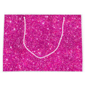 Modern Hot Pink Faux Glitter Pattern Girly Large Cadeautasje (Voorkant)