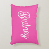 Modern Hot Pink gepersonaliseerd monogram en naam Accent Kussen (Voorkant(Verticaal))
