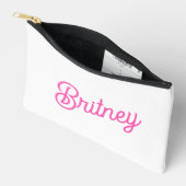 Modern Hot Pink gepersonaliseerd monogram en naam Etui (Open)