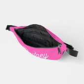 Modern Hot Pink gepersonaliseerd monogram en naam Heuptasje (Open)