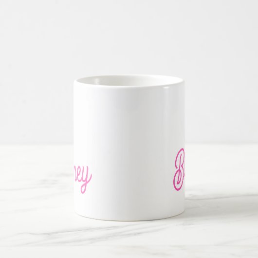Modern Hot Pink gepersonaliseerd monogram en naam Koffiemok (Center)