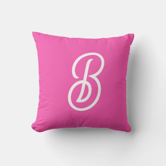 Modern Hot Pink gepersonaliseerd monogram en naam Kussen (Voorkant)
