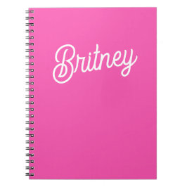 Modern Hot Pink gepersonaliseerd monogram en naam Notitieboek