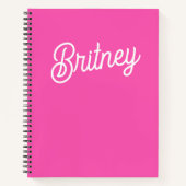 Modern Hot Pink gepersonaliseerd monogram en naam Notitieboek (Voorkant)
