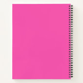 Modern Hot Pink gepersonaliseerd monogram en naam Notitieboek (Achterkant)