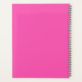 Modern Hot Pink gepersonaliseerd monogram en naam Planner (Achterkant)