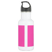 Modern Hot Pink gepersonaliseerd monogram en naam Waterfles (Achterkant)