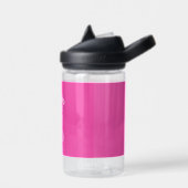 Modern Hot Pink gepersonaliseerd monogram en naam Waterfles (Links)