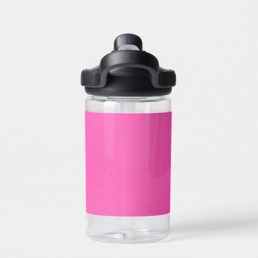 Modern Hot Pink gepersonaliseerd monogram en naam Waterfles (Achterkant)